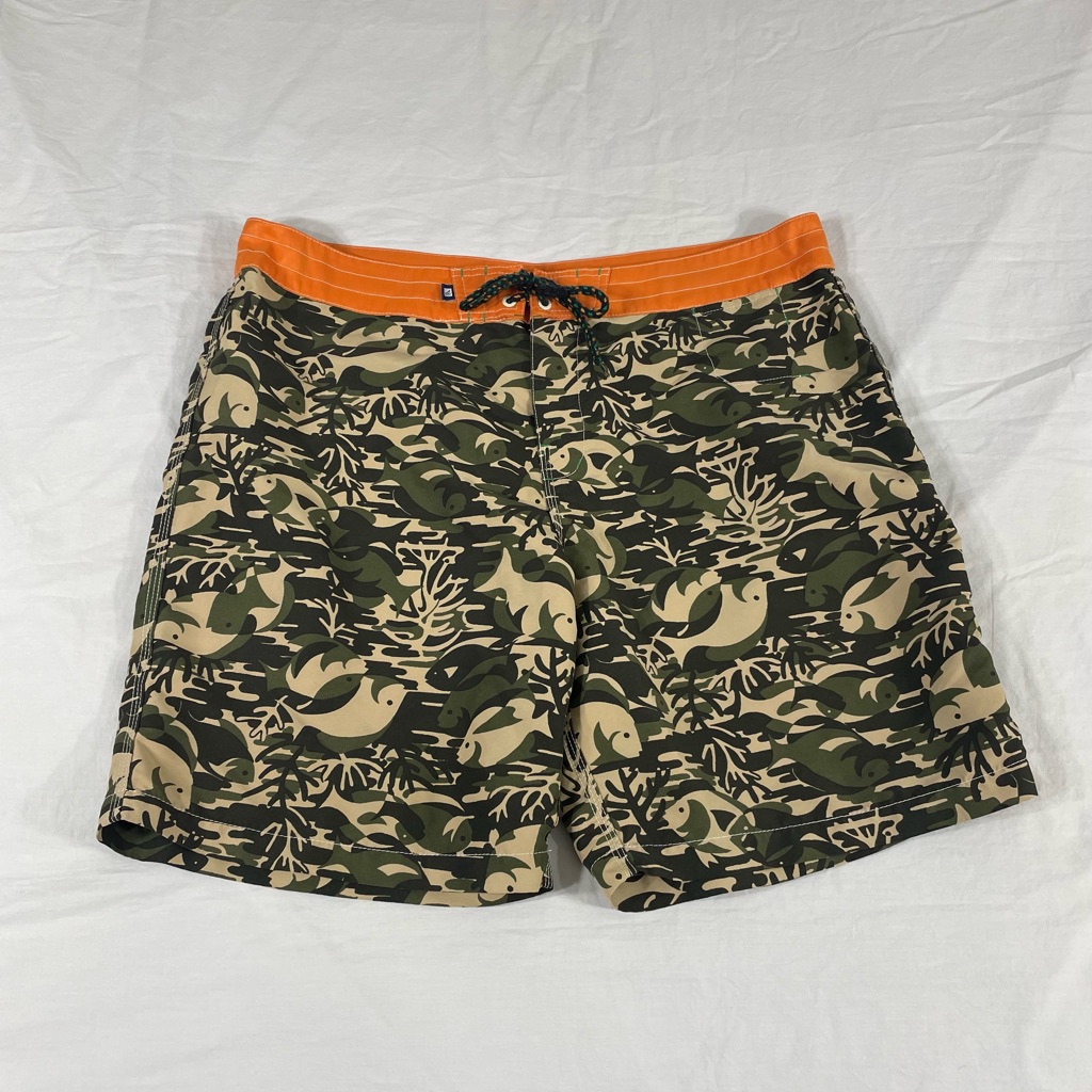 Sperry Mens Brown Print Swin Board Shorts Size 38